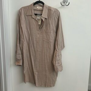 New with tags tan shirt dress size medium